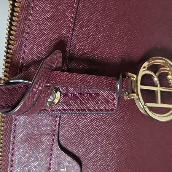 HENRI BENDEL RSG Plum Satchel with Gold Accents - Picture 2 of 8